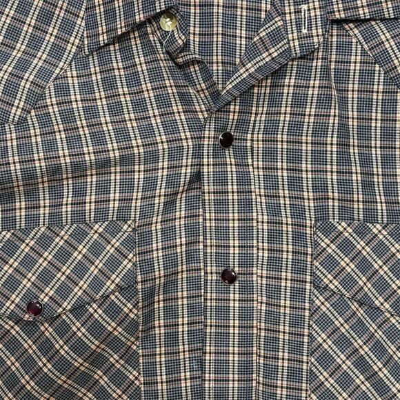 Crazy Cowboy vtg Men's Plaid Pearl Snap Shirt Long Sleeve Multicolor L - Picture 7 of 7